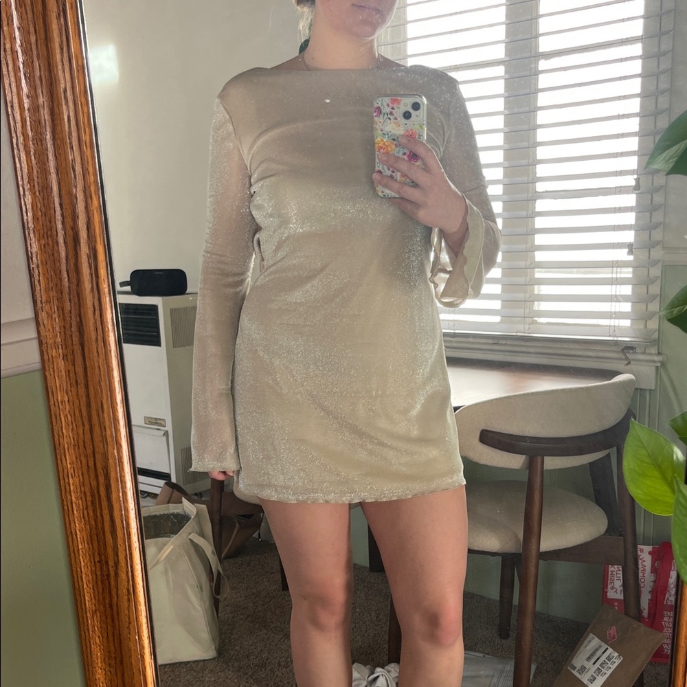Princess Polly Sparkling Gold Mini Dress